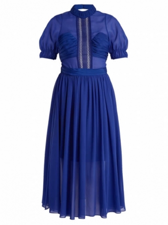 Dark blue chiffon dress