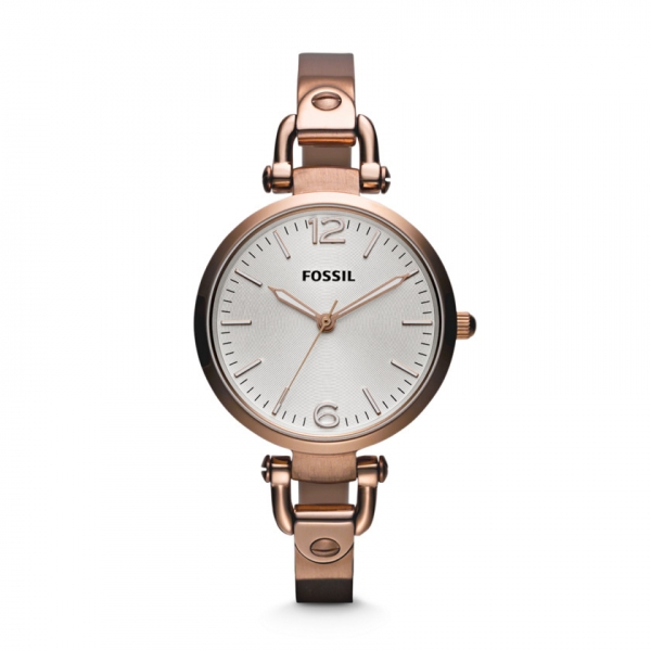 Georgia Three Hand Stainless Steel Watch - Rose 