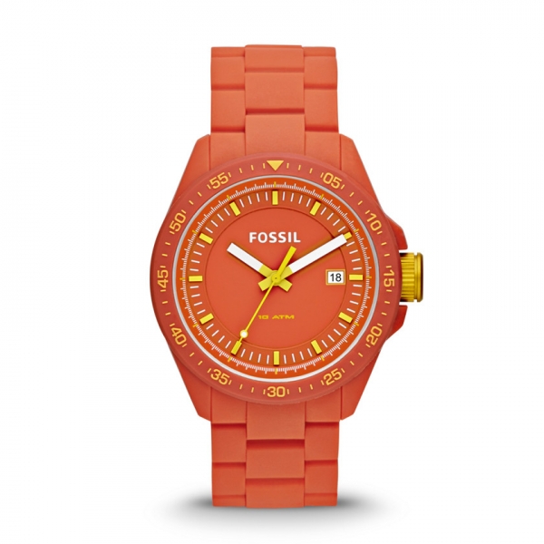  Decker Three Hand Silicone Watch - Orange 