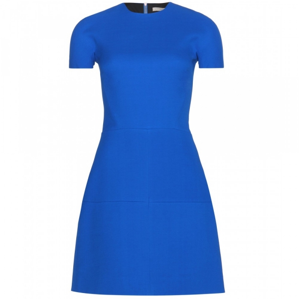 Silk and wool-blend crepe dress 