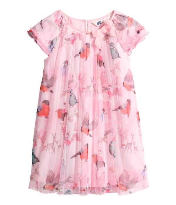 Bird-printed kids blouse