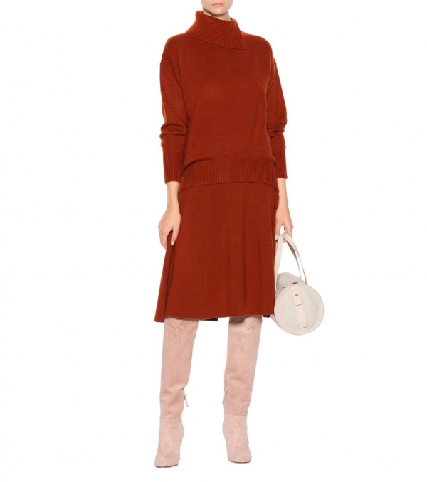 Високи кожени ботуши в розово