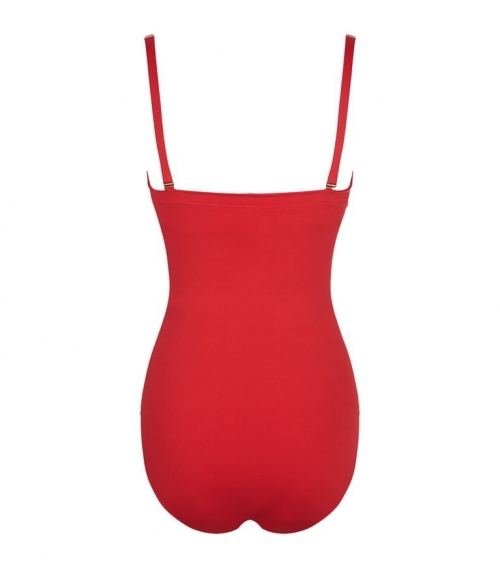 Стилен цял бански в червено