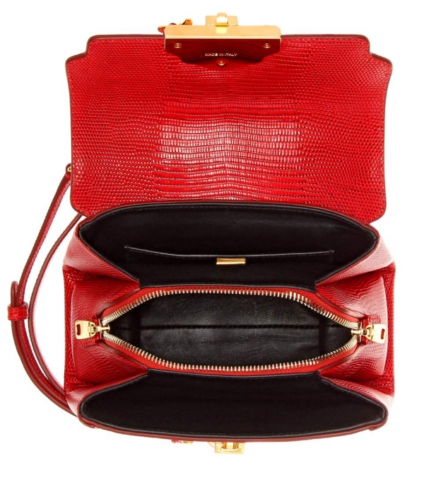 Mini red leather bag