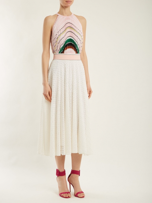 Light-colored midi dress