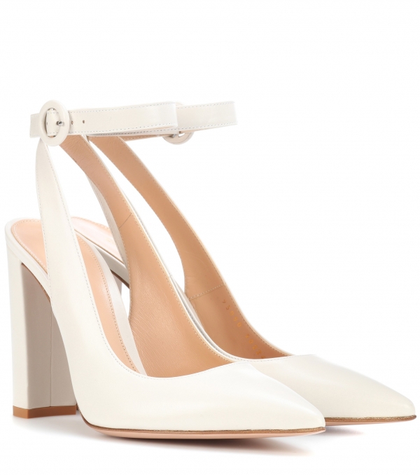 Leather high heel sandals