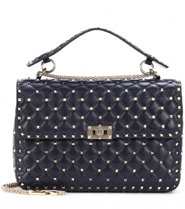 Leather bag with caps