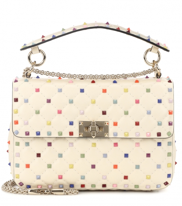 Leather bag with caps