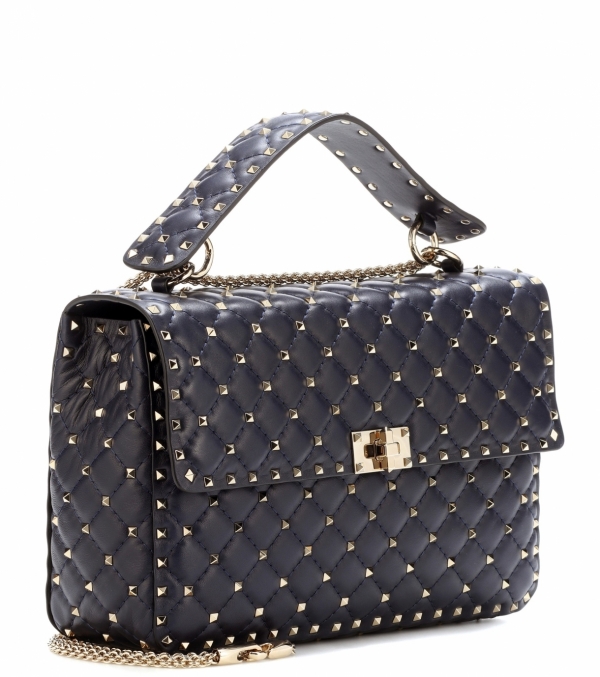 Leather bag with caps