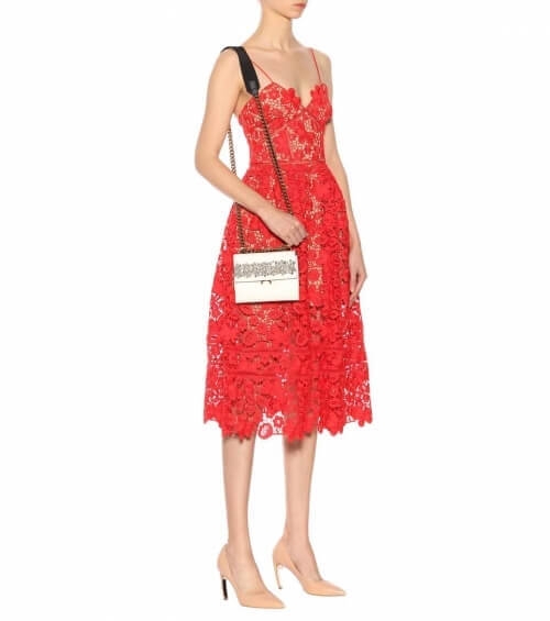 Lace red dress with bustie