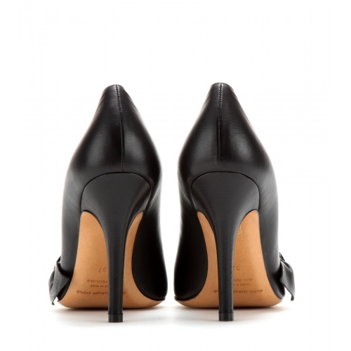 Черни кожени обувки "Попи"