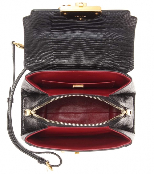 Mini black leather bag 