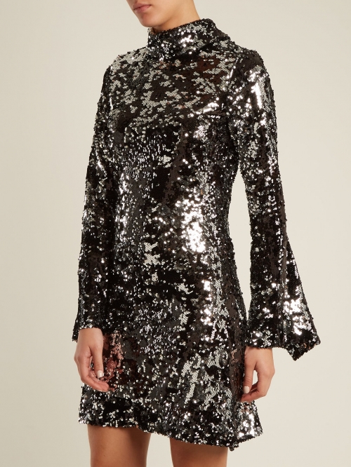 Sequin long-sleeved dress