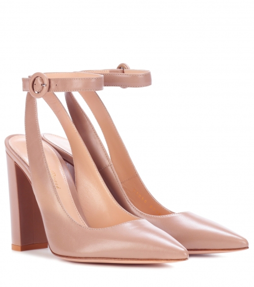 Leather high heel sandals