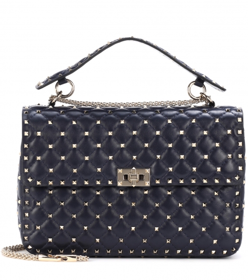 Leather bag with caps