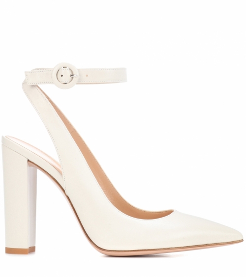 Leather high heel sandals