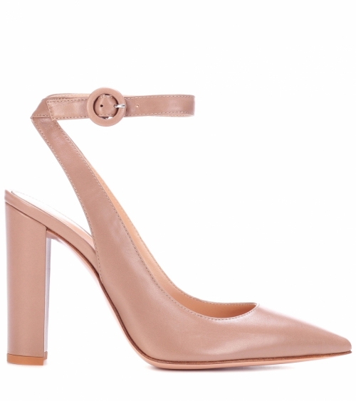 Leather high heel sandals