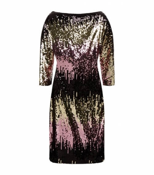 Three-shaded shiny dress