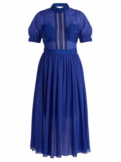 Dark blue chiffon dress